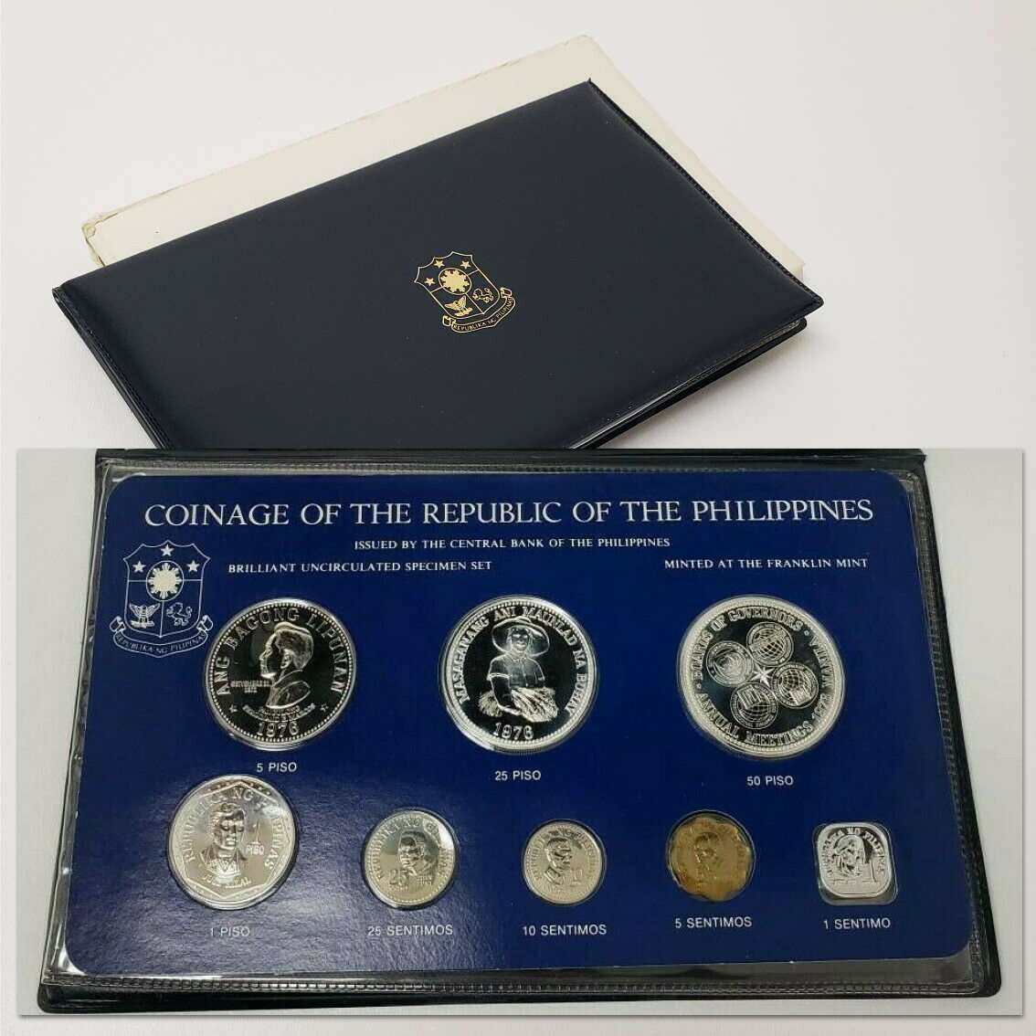 1976 Philippines Specimen Set Coinage Sentimos & (2 Silver) Piso Coins Shf76pp39