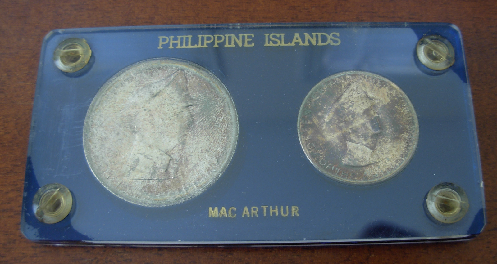 Philippines 1947s Silver 50 Centavos And 1 Peso Toned Unc Set Douglas Macarthur