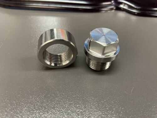 O2 Oxygen Sensor Stainless Steel Weld On Bung & Plug Wideband Nut & Cap Kit Set