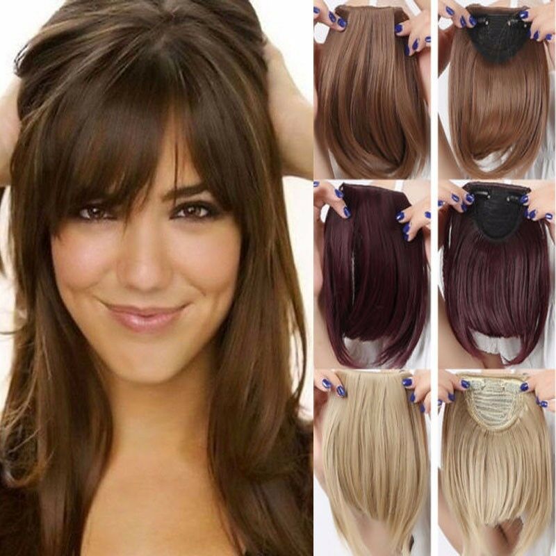 Straight Front Bangs Fringe Piece Clip In Hair Extensions Remy Style Real Ncw
